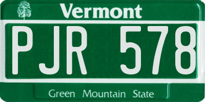 VT license plate PJR578