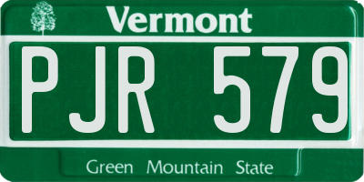 VT license plate PJR579