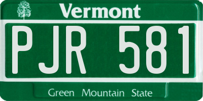 VT license plate PJR581