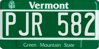 VT license plate PJR582