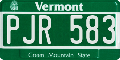 VT license plate PJR583