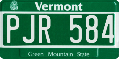 VT license plate PJR584
