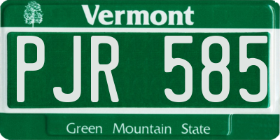 VT license plate PJR585