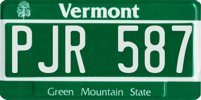 VT license plate PJR587
