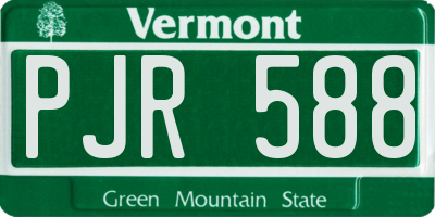 VT license plate PJR588