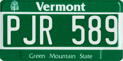 VT license plate PJR589