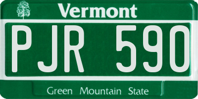 VT license plate PJR590