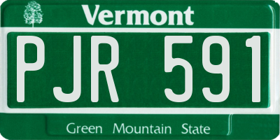 VT license plate PJR591