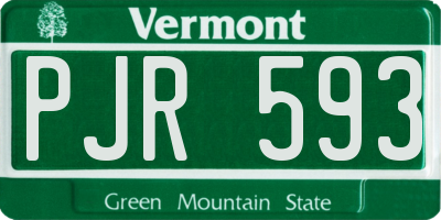 VT license plate PJR593