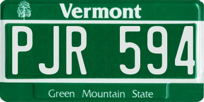 VT license plate PJR594