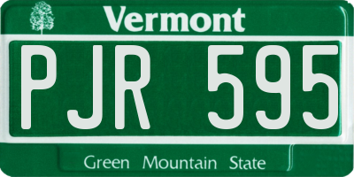 VT license plate PJR595