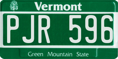 VT license plate PJR596