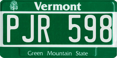 VT license plate PJR598