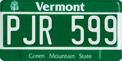 VT license plate PJR599