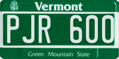 VT license plate PJR600