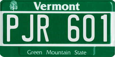 VT license plate PJR601