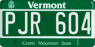 VT license plate PJR604