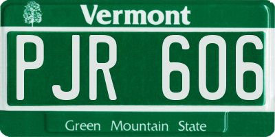 VT license plate PJR606