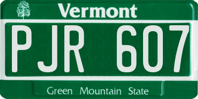 VT license plate PJR607