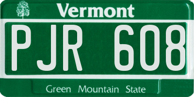 VT license plate PJR608