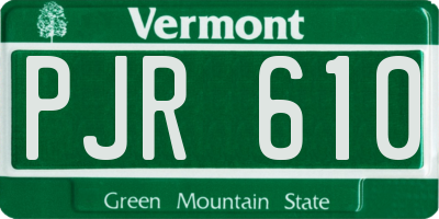 VT license plate PJR610