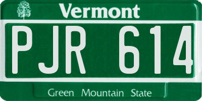 VT license plate PJR614