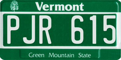 VT license plate PJR615