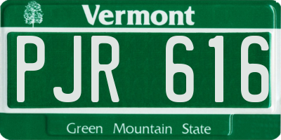 VT license plate PJR616
