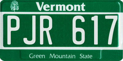VT license plate PJR617