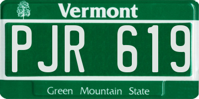 VT license plate PJR619