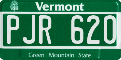 VT license plate PJR620