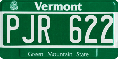 VT license plate PJR622