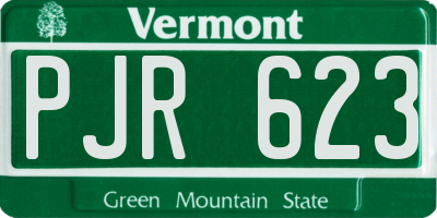 VT license plate PJR623