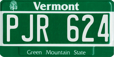 VT license plate PJR624