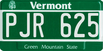 VT license plate PJR625