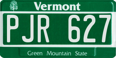 VT license plate PJR627