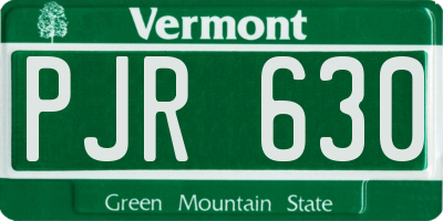 VT license plate PJR630