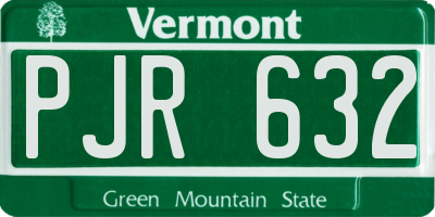 VT license plate PJR632