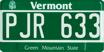 VT license plate PJR633