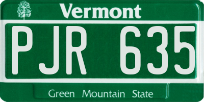 VT license plate PJR635