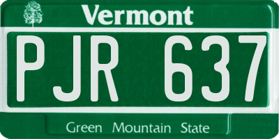 VT license plate PJR637