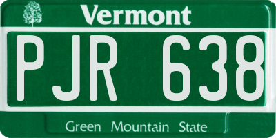 VT license plate PJR638