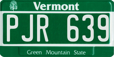 VT license plate PJR639