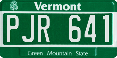 VT license plate PJR641