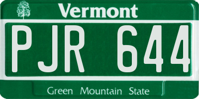 VT license plate PJR644
