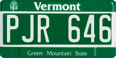 VT license plate PJR646
