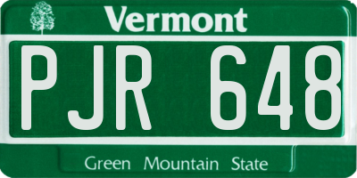 VT license plate PJR648