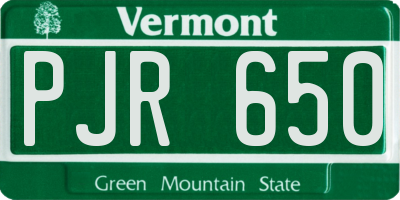 VT license plate PJR650