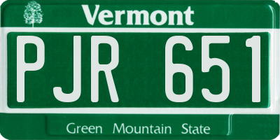 VT license plate PJR651