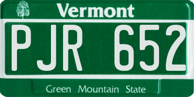 VT license plate PJR652